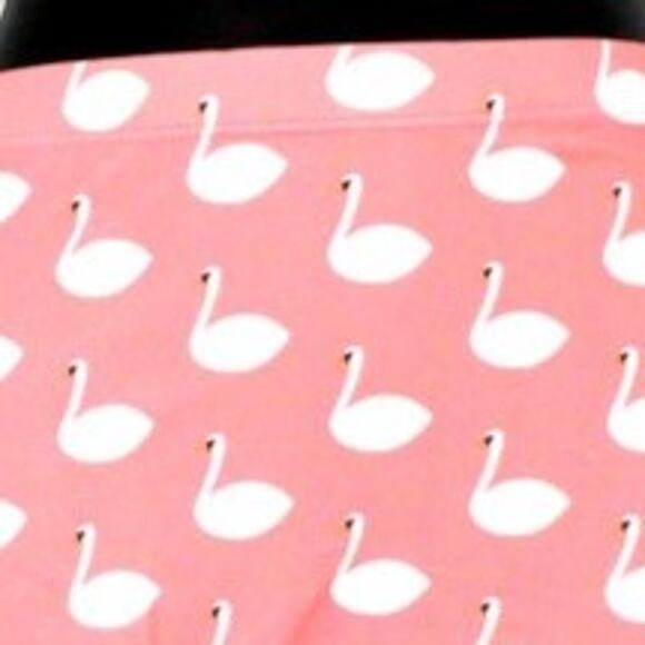 Swimsuit Pink & White Swan Print Bombshell Bikini Bottom Only Size Small - Picture 2 of 6